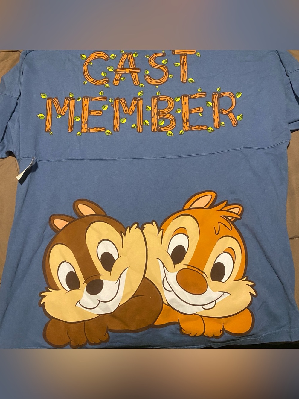 WDW Disney world cast member spirit jersey L chip n dale blue ls - Picture 2 of 6